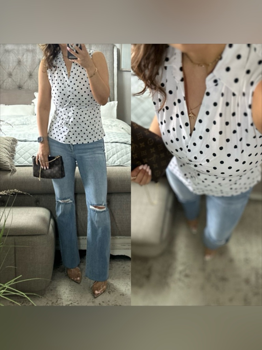 New🩷 Parisian Polka Dot Sleeveless Top